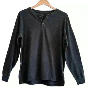 🌈 6/$60, Land’s End Men’s Super T, Long Sleeve Pullover, Grey, Size Large